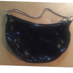 Black metal mesh handbag